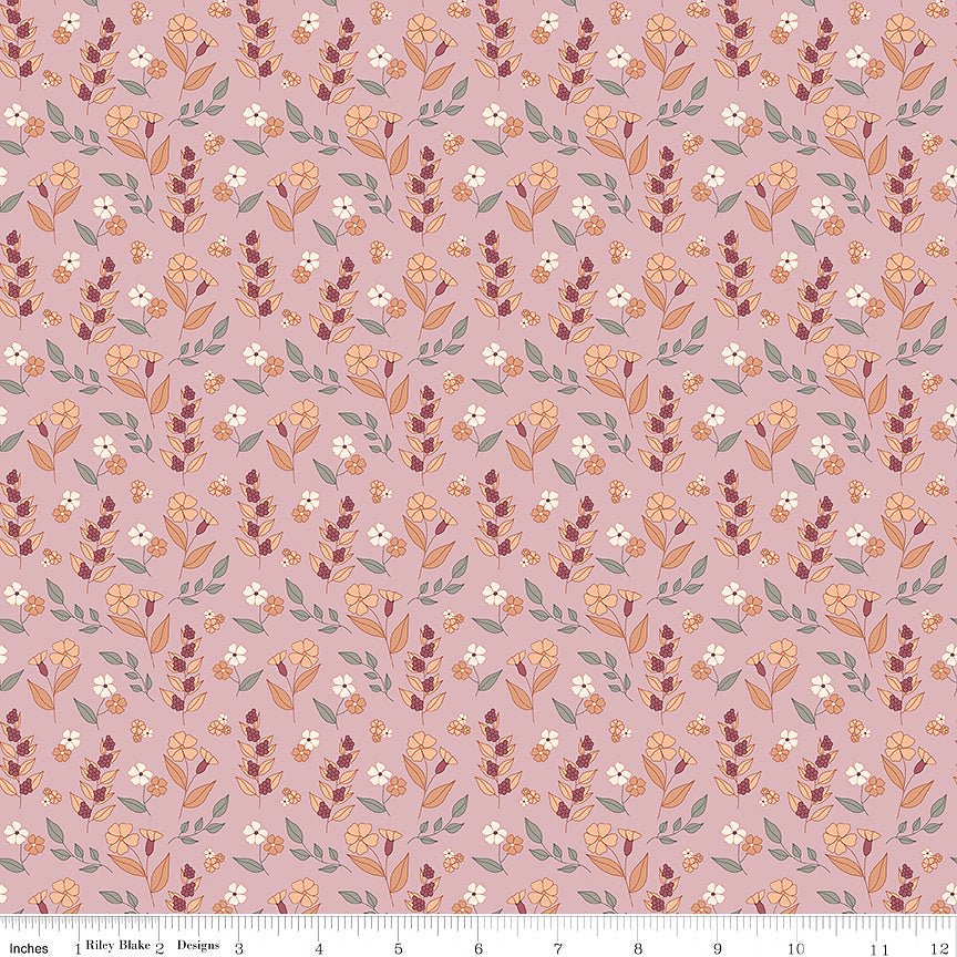 Evening on the Prairie Autumn Floral Mauve - Riley Blake from Fort Worth Fabric Studio