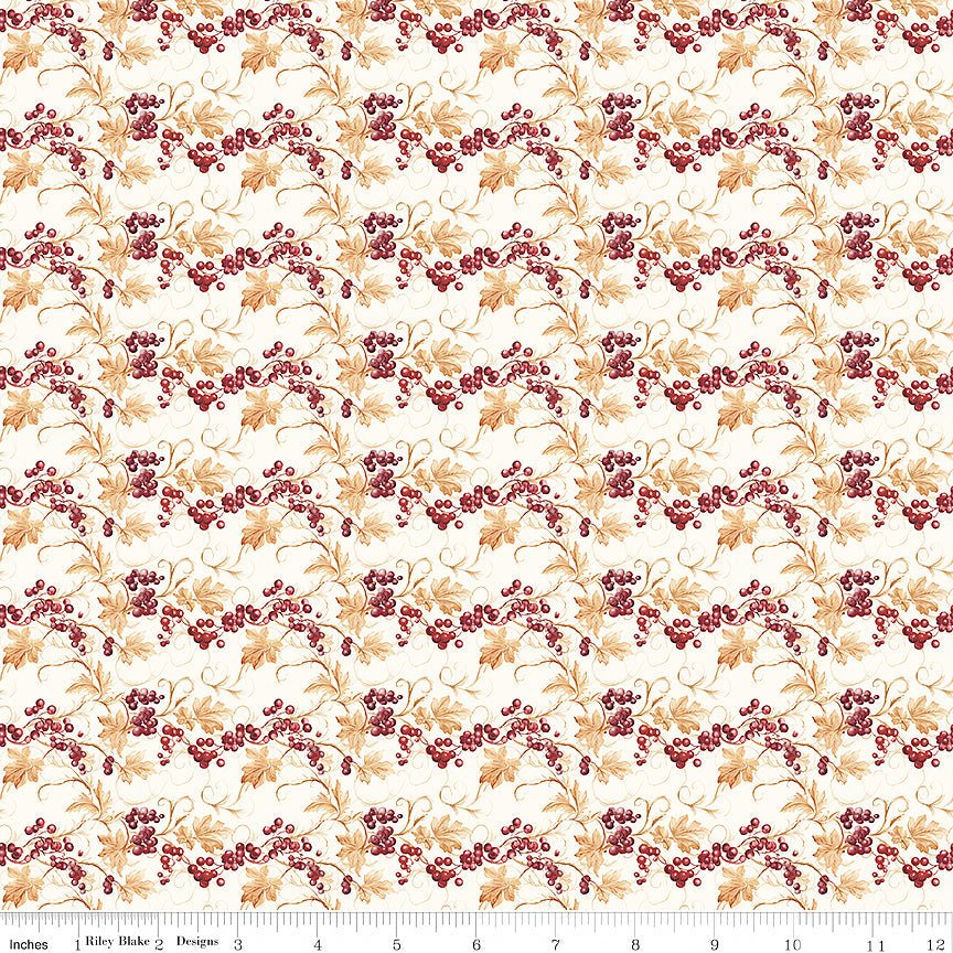 Evening on the Prairie Berries Cream - Riley Blake from Fort Worth Fabric Studio