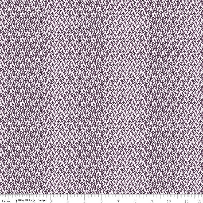 Evening on the Prairie Geo Leaves Purple - Riley Blake from Fort Worth Fabric Studio