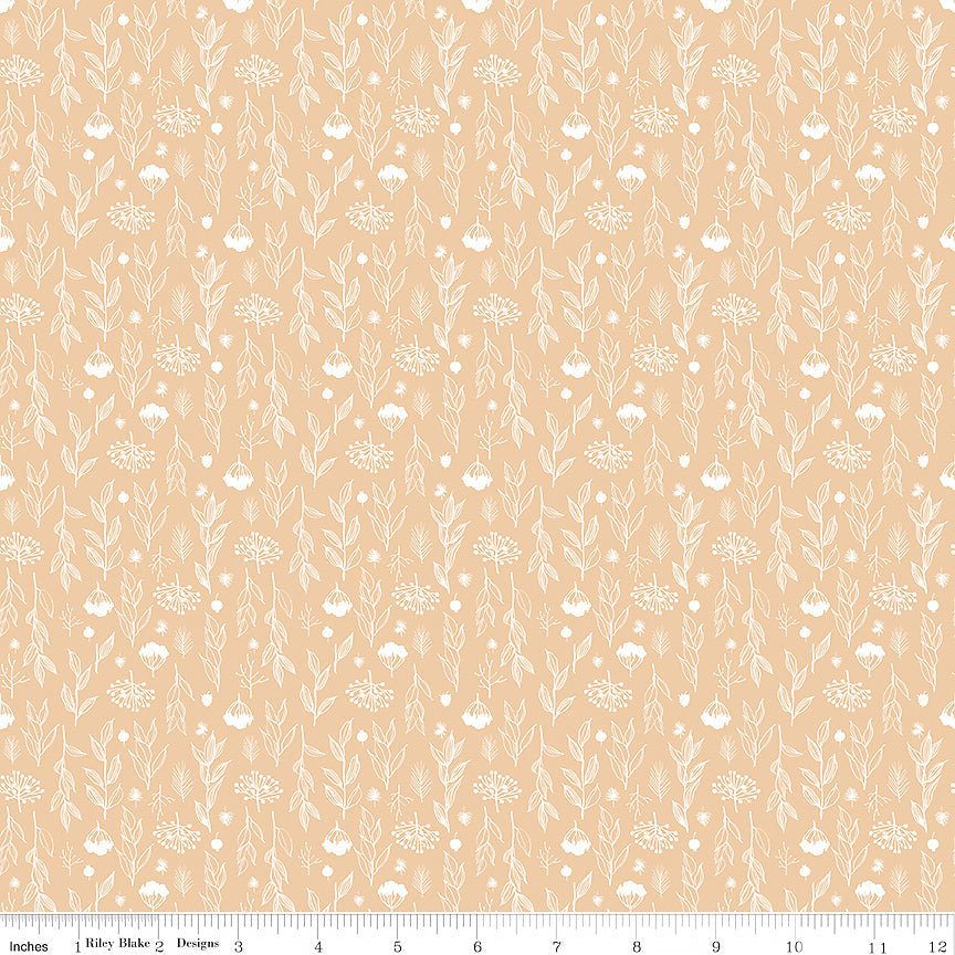 Evening on the Prairie Silhouette Floral Beige - Riley Blake from Fort Worth Fabric Studio
