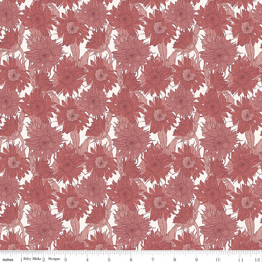 Evening on the Prairie Sunflower Dusty Rose - Riley Blake from Fort Worth Fabric Studio