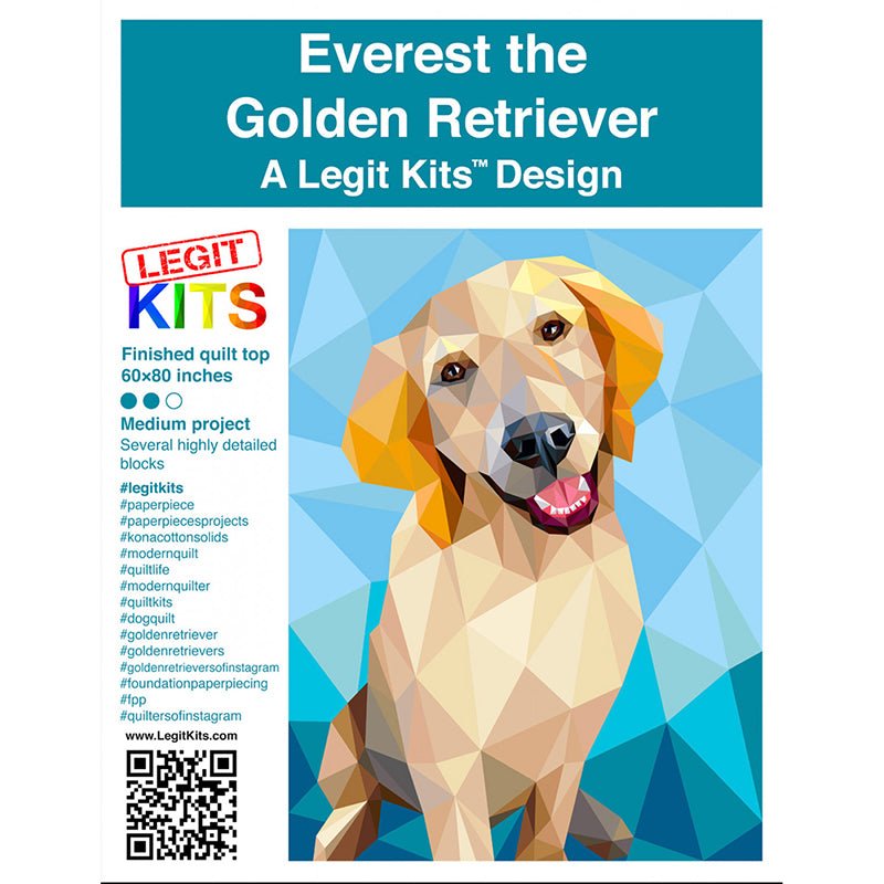 Everest the Retriever Foundation Paper Pieced Quilt Pattern by Legit Kits Design - Legit Kits Design
