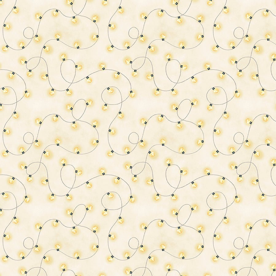 Evergreen Escape String Lights All Over Sand - Wilmington Prints from Fort Worth Fabric Studio