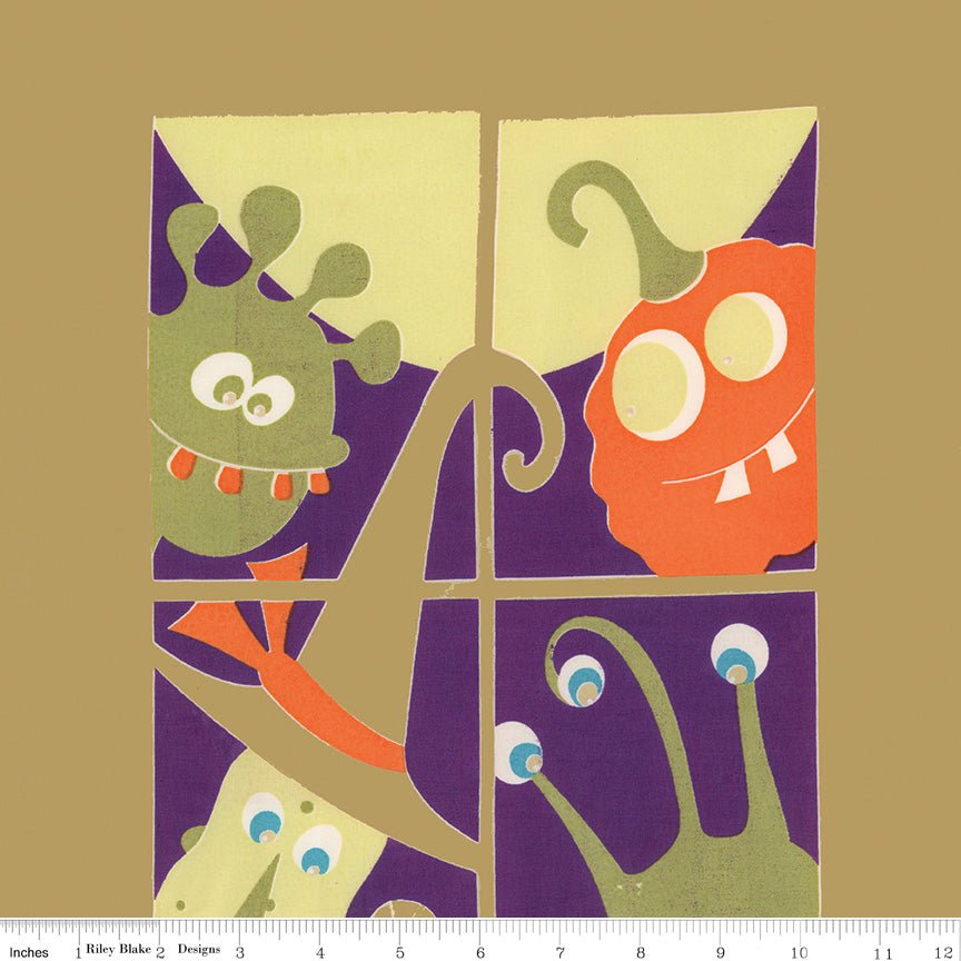 Expressions Batiks Fright This Way 24" Panel Sugar Cookie - Riley Blake from Fort Worth Fabric Studio