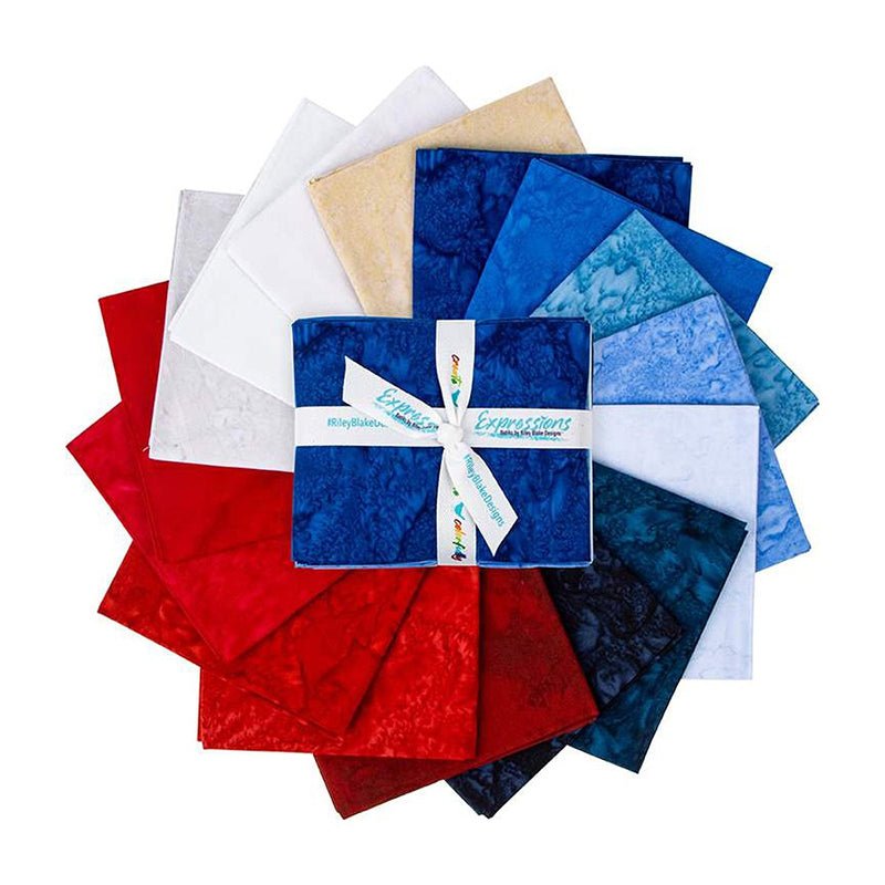 Expressions Batiks Hand - Dyes Freedom Flair Fat Quarter Bundle from Riley Blake - Riley Blake from Fort Worth Fabric Studio