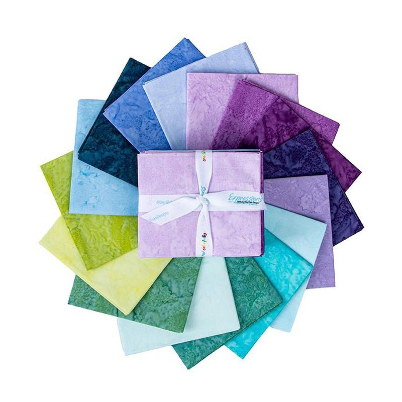 Expressions Batiks Hand - Dyes Misty Meadows Fat Quarter Bundle from Riley Blake - Riley Blake from Fort Worth Fabric Studio