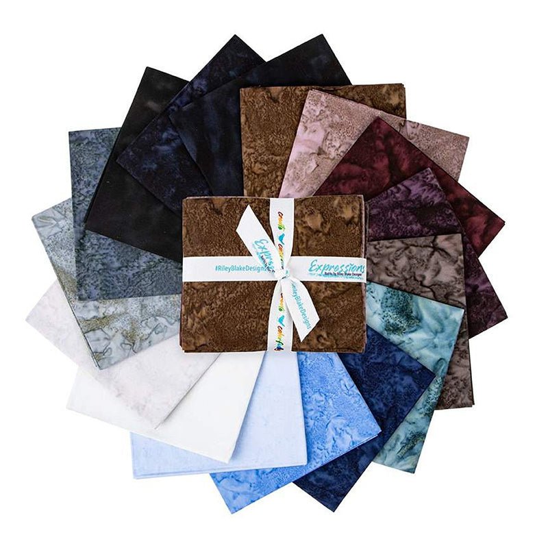 Expressions Batiks Hand - Dyes Quartz Crystals Fat Quarter Bundle from Riley Blake - Riley Blake