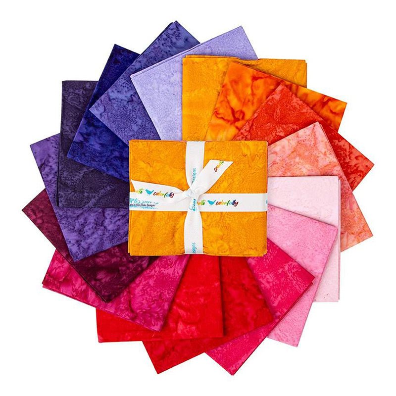 Expressions Batiks Hand - Dyes Sunset Sorbet Fat Quarter Bundle from Riley Blake - Riley Blake from Fort Worth Fabric Studio