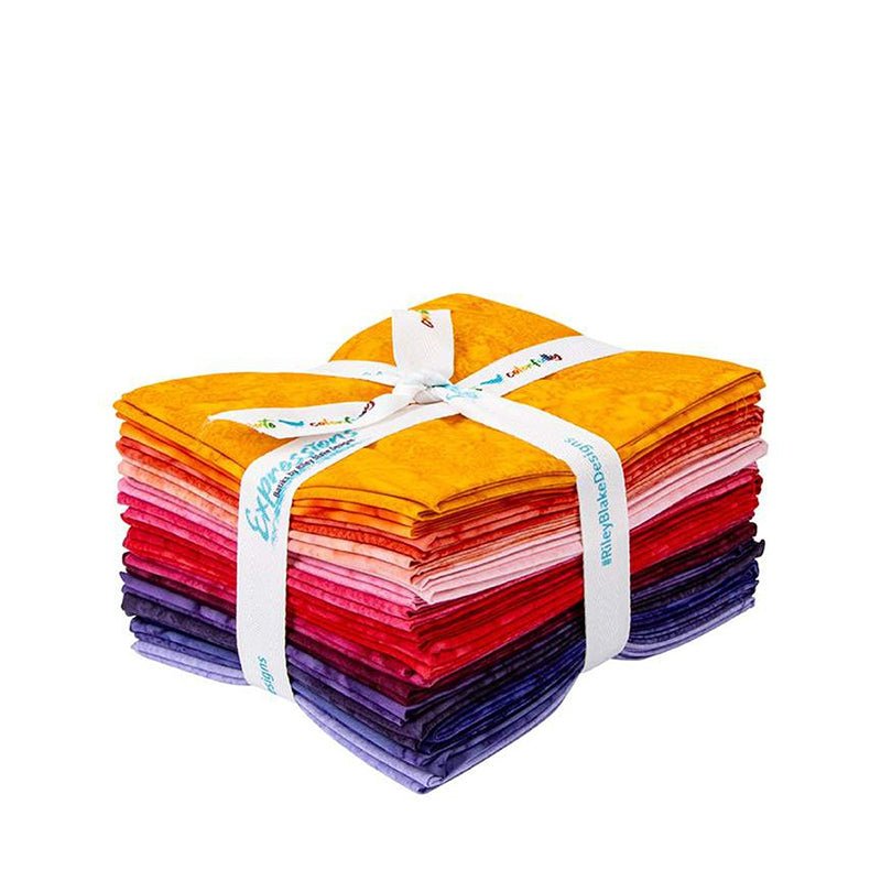 Expressions Batiks Hand - Dyes Sunset Sorbet Fat Quarter Bundle from Riley Blake - Riley Blake from Fort Worth Fabric Studio