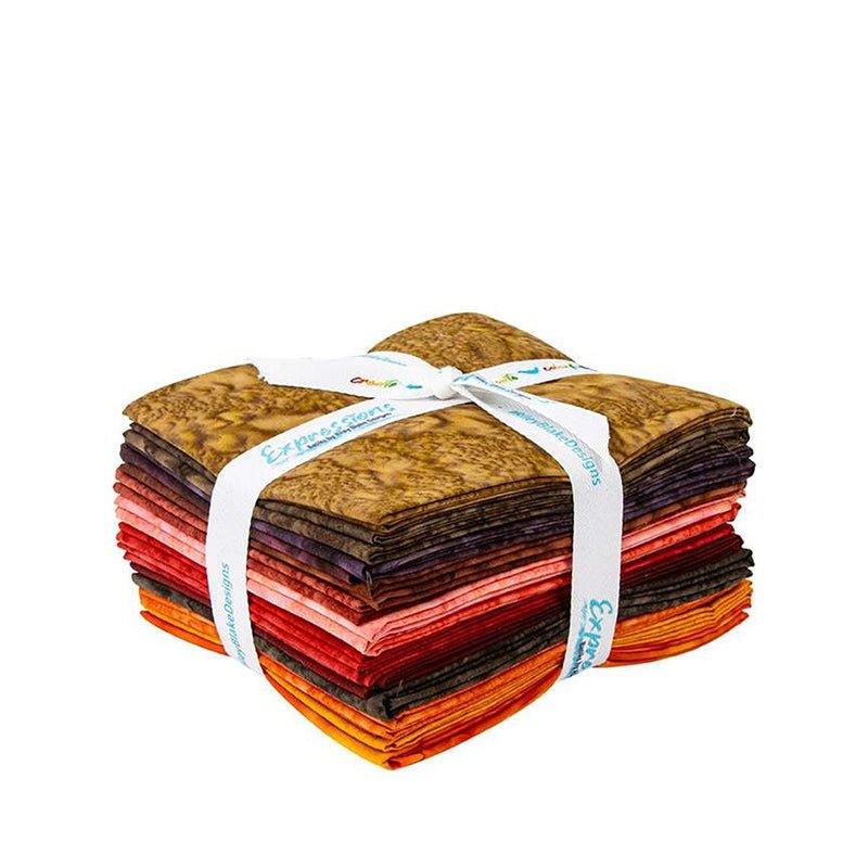 Expressions Batiks Hand - Dyes Warm Glow Fat Quarter Bundle from Riley Blake - Riley Blake from Fort Worth Fabric Studio