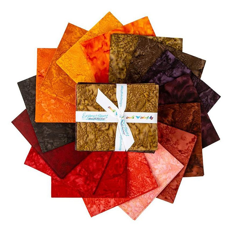 Expressions Batiks Hand - Dyes Warm Glow Fat Quarter Bundle from Riley Blake - Riley Blake from Fort Worth Fabric Studio