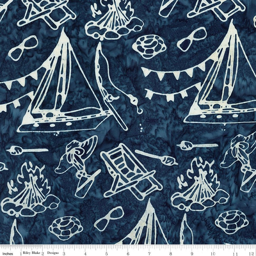 Expressions Batiks Places You'll Go Camping Dark Skies - Riley Blake from Fort Worth Fabric Studio