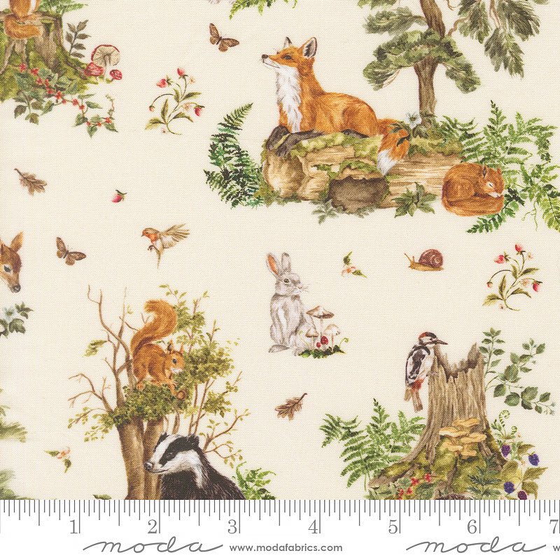 Fable & Fern Novelty Animals Eggshell - Moda from Fort Worth Fabric Studio