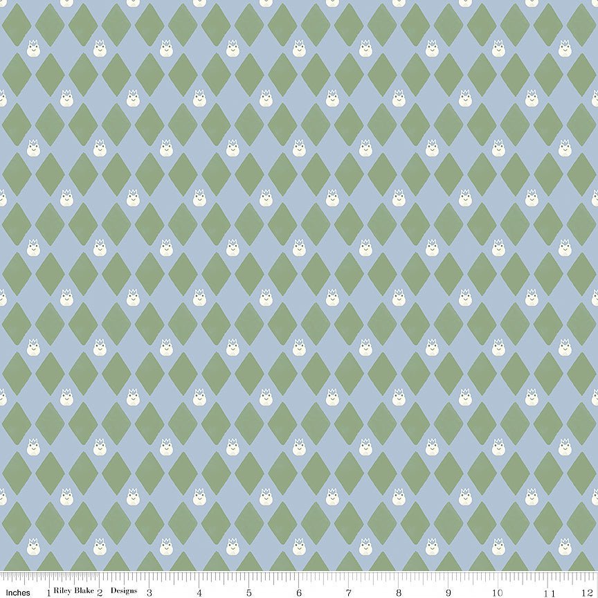 Faraway Kingdom Harlequin Prince Sky – Remnant 38″ × 44″ - Riley Blake from Fort Worth Fabric Studio
