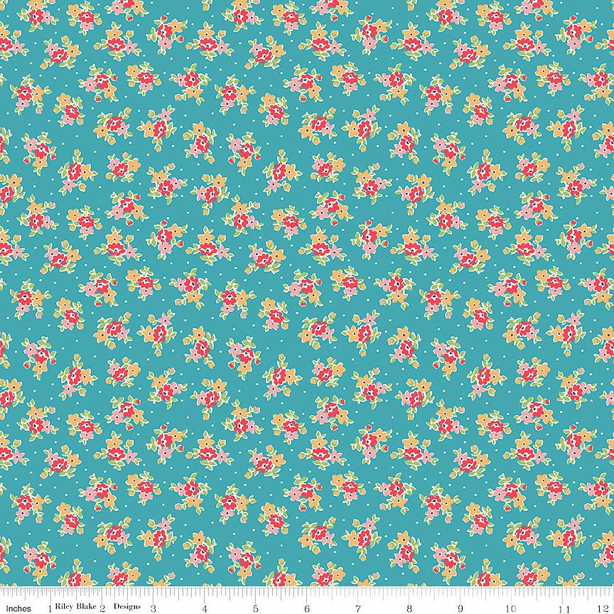 Farmer's Daughter Bouquet Raindrop - Riley Blake from Fort Worth Fabric Studio