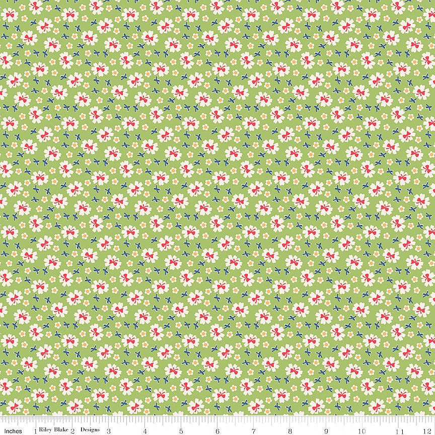 Farmer's Daughter Bows Thyme - Riley Blake from Fort Worth Fabric Studio