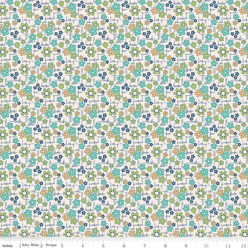 Farmer's Daughter Daisy Sea Glass - Riley Blake from Fort Worth Fabric Studio