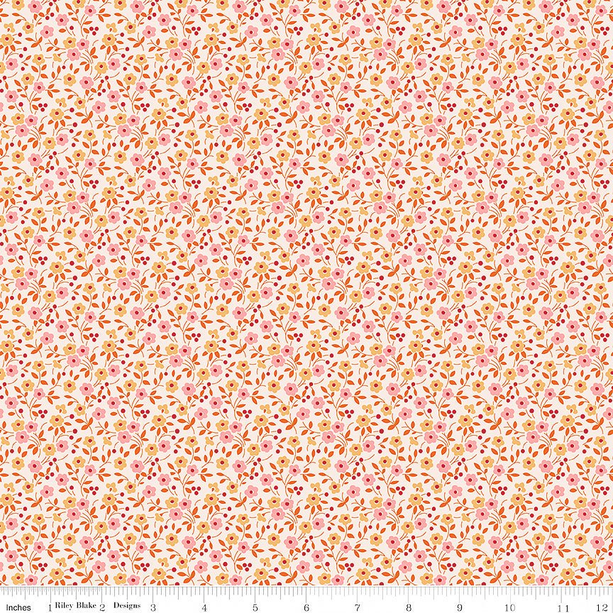 Farmer's Daughter Floral Coral - Riley Blake from Fort Worth Fabric Studio