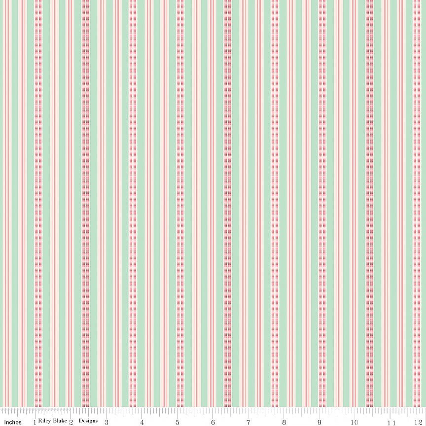 Farmer's Daughter Ticking Sage - Riley Blake from Fort Worth Fabric Studio