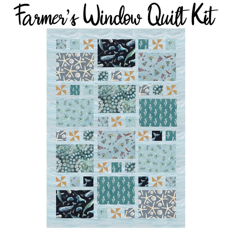 Farmer's Window Quilt Kit with A Drop in the Ocean from Studio E - Studio E from Fort Worth Fabric Studio