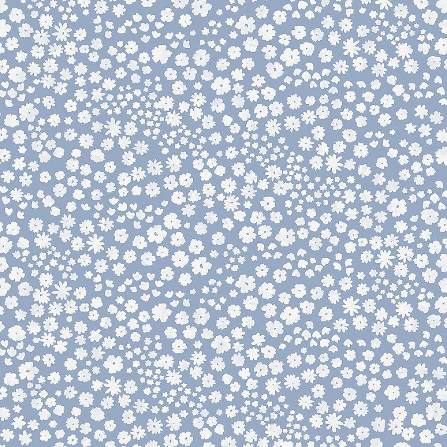 Farmhouse Fixer Upper Wildflower Scatter Chambray – Remnant 36″ × 44″ - Studio E from Fort Worth Fabric Studio