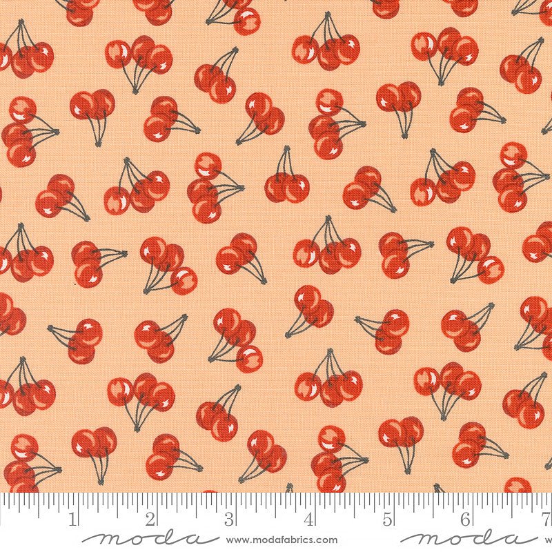 Farmstead Fresh Cherries Light Coral - Moda from Fort Worth Fabric Studio