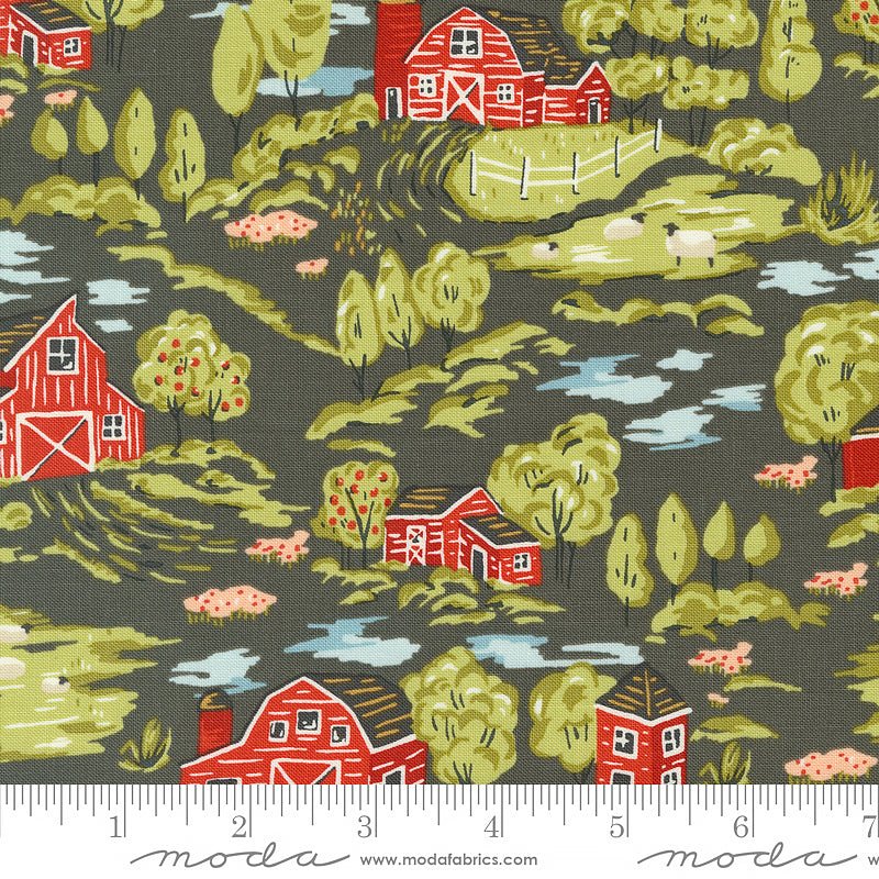 Farmstead Vintage Farm Charcoal - Moda from Fort Worth Fabric Studio