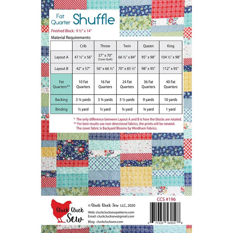 Fat Quarter Shuffle Quilt Pattern by Cluck Cluck Sew - Cluck Cluck Sew from Fort Worth Fabric Studio