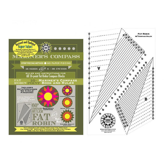Fat Robin 16 Point Mariner's Compass Book and Ruler Combo - Robin Ruth Design from Fort Worth Fabric Studio