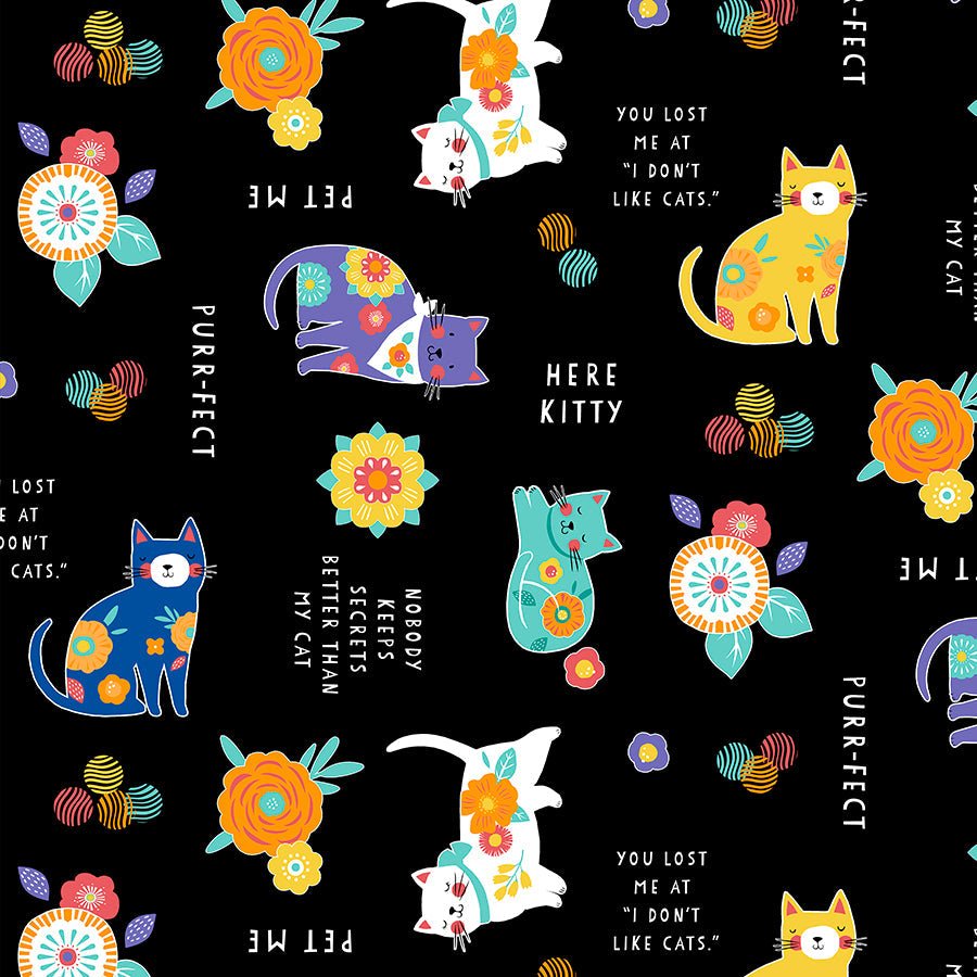 Fe - Line Frisky Large All Over Black - Wilmington Prints from Fort Worth Fabric Studio