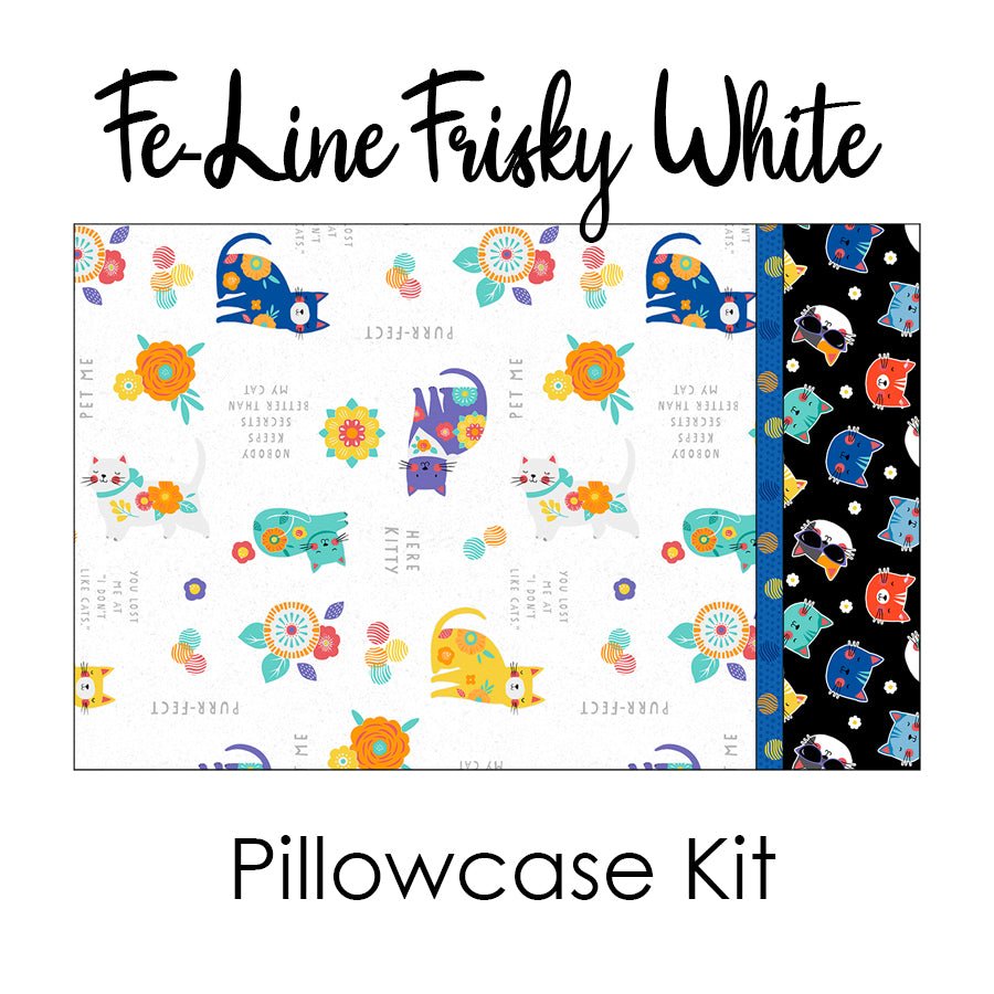 Fe - Line Frisky White Pillowcase Kit from Wilmington - Wilmington Prints from Fort Worth Fabric Studio