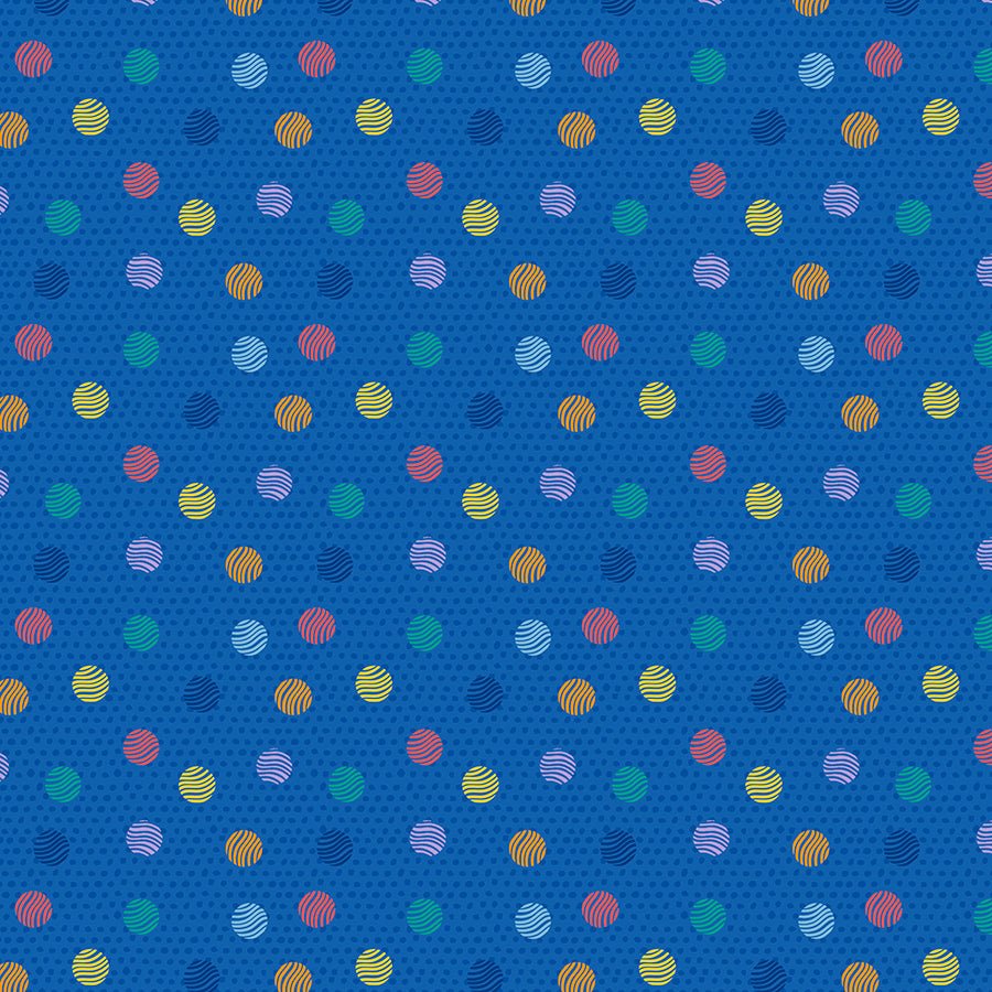 Fe - Line Frisky Yarn Balls Blue - Wilmington Prints from Fort Worth Fabric Studio