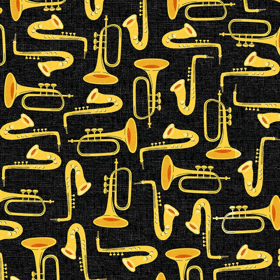 Feeling Jazzy Duet Black Multi - Windham from Fort Worth Fabric Studio
