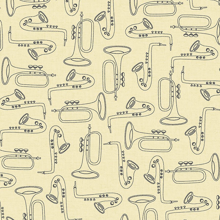 Feeling Jazzy Duet Ivory Black - Windham from Fort Worth Fabric Studio