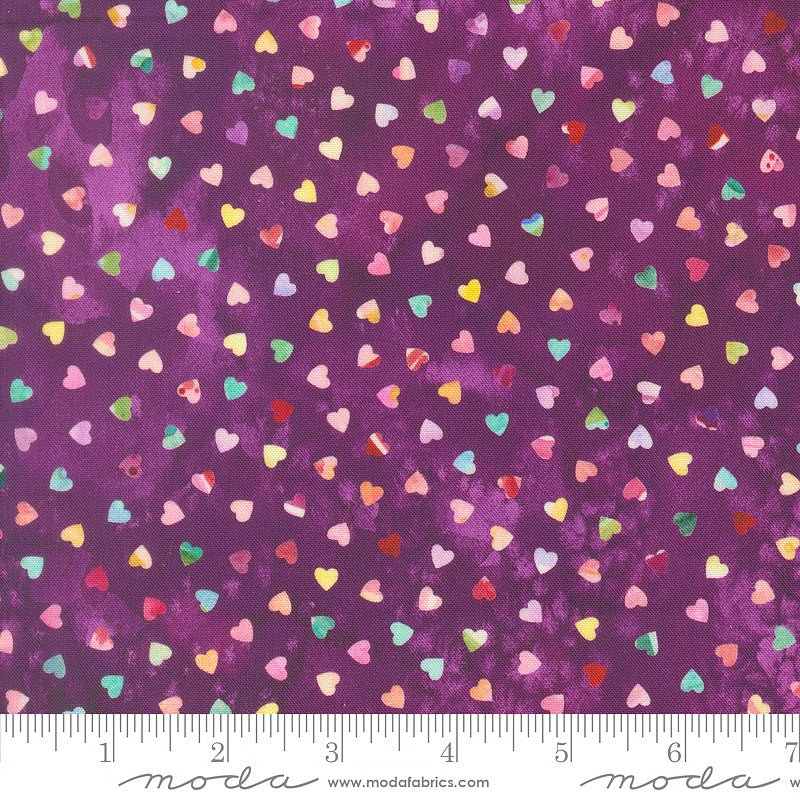Fleur The Love Small Hearts Plum - Moda from Fort Worth Fabric Studio