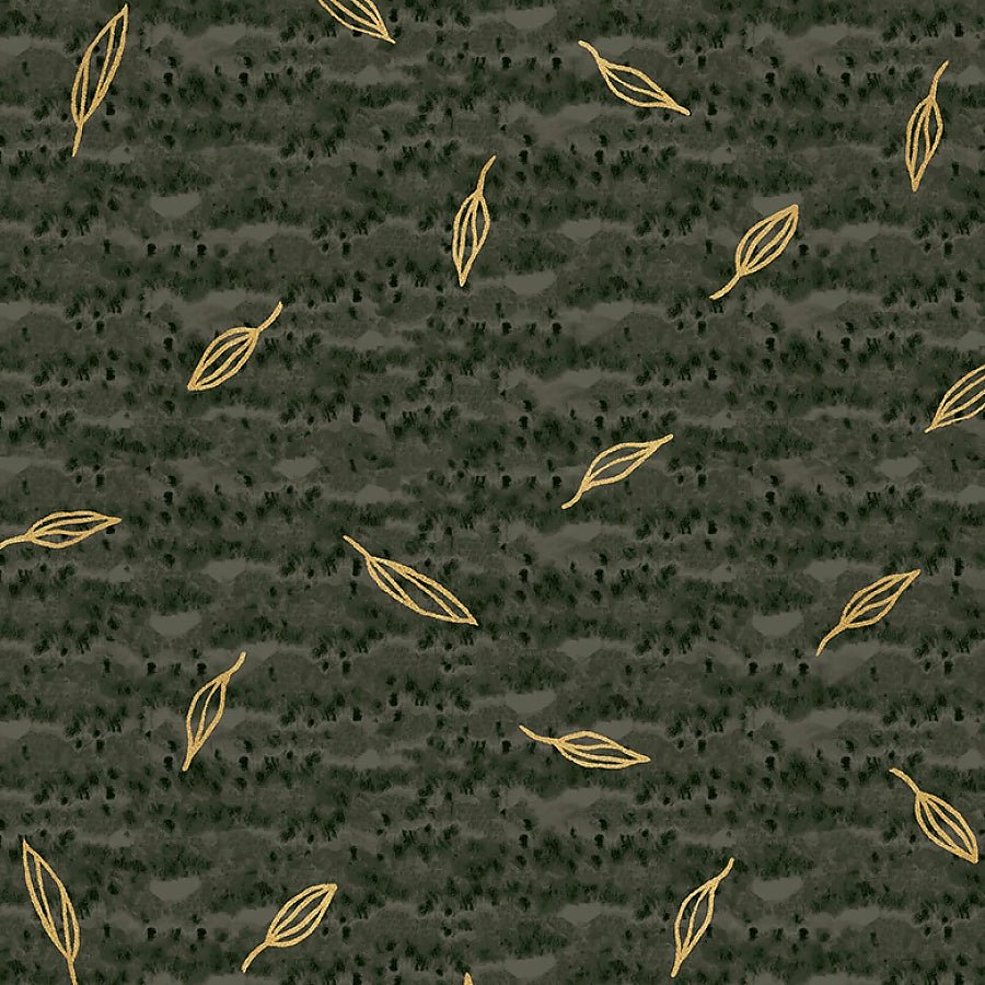 Flora & Form Sprig Phthalo Green Metallic - Windham from Fort Worth Fabric Studio