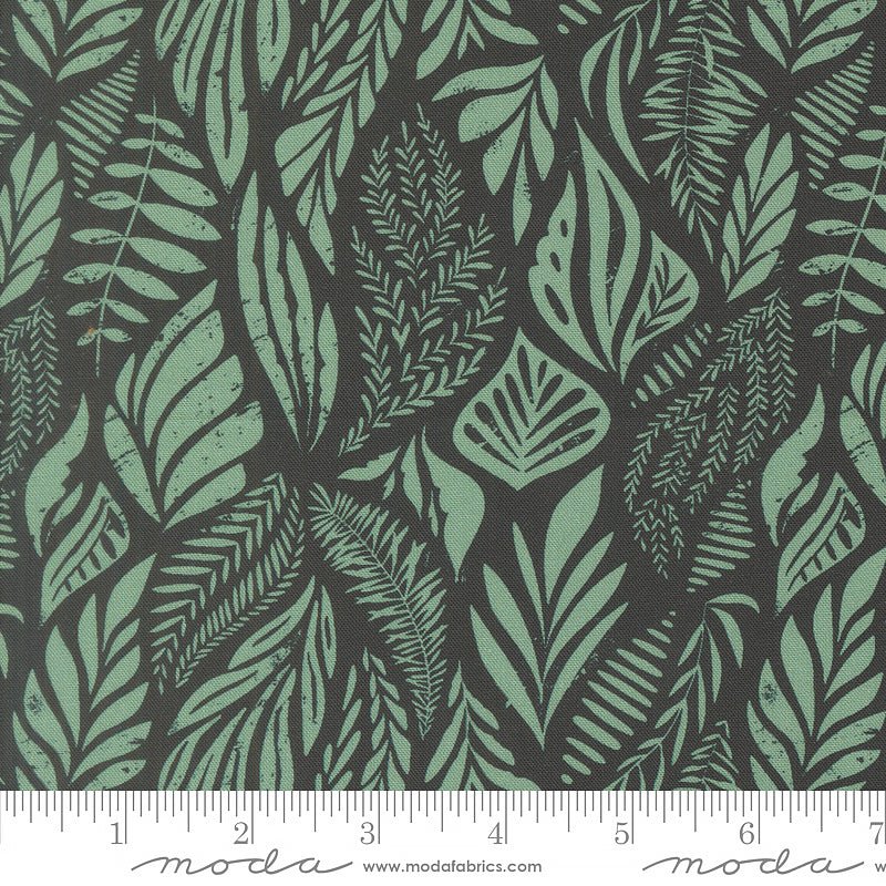 Flora & Thread Damask Leaves Midnight - Moda from Fort Worth Fabric Studio