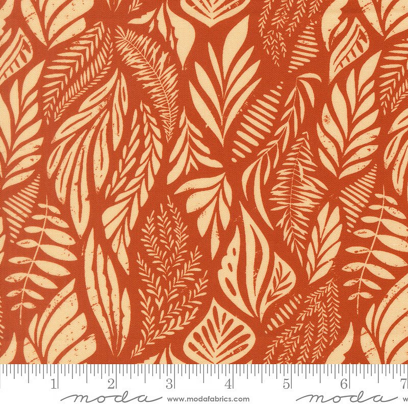 Flora & Thread Damask Leaves Spice - Moda from Fort Worth Fabric Studio