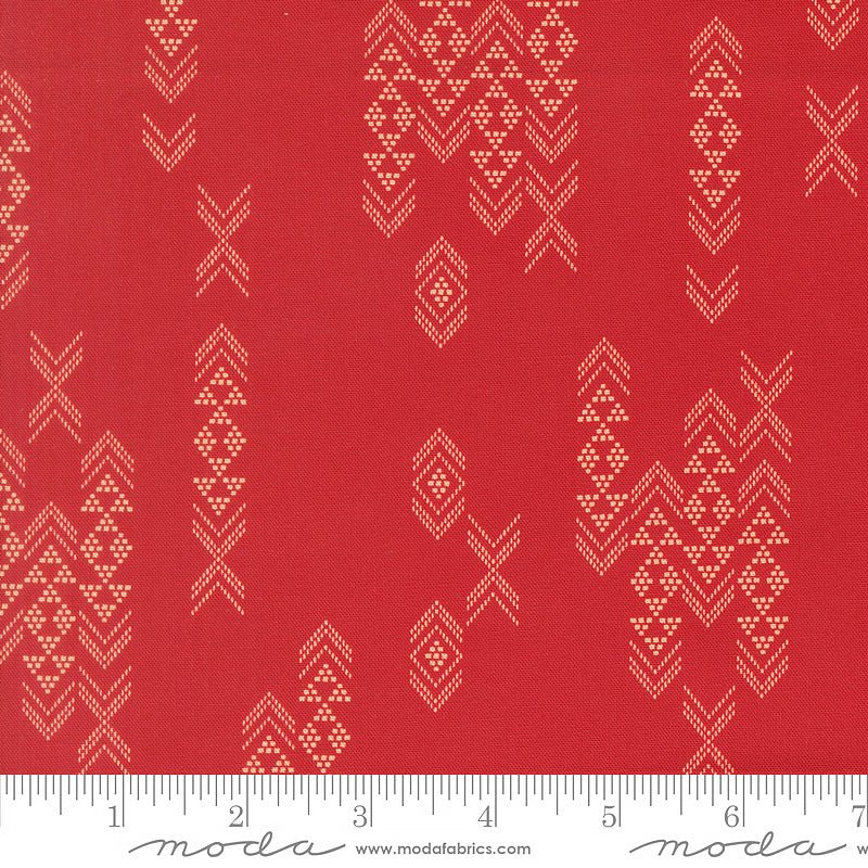Flora & Thread Embellished Stripes Brick - Moda from Fort Worth Fabric Studio