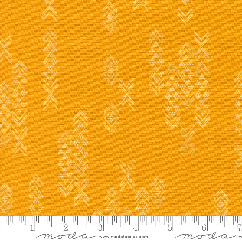 Flora & Thread Embellished Stripes Golden - Moda from Fort Worth Fabric Studio