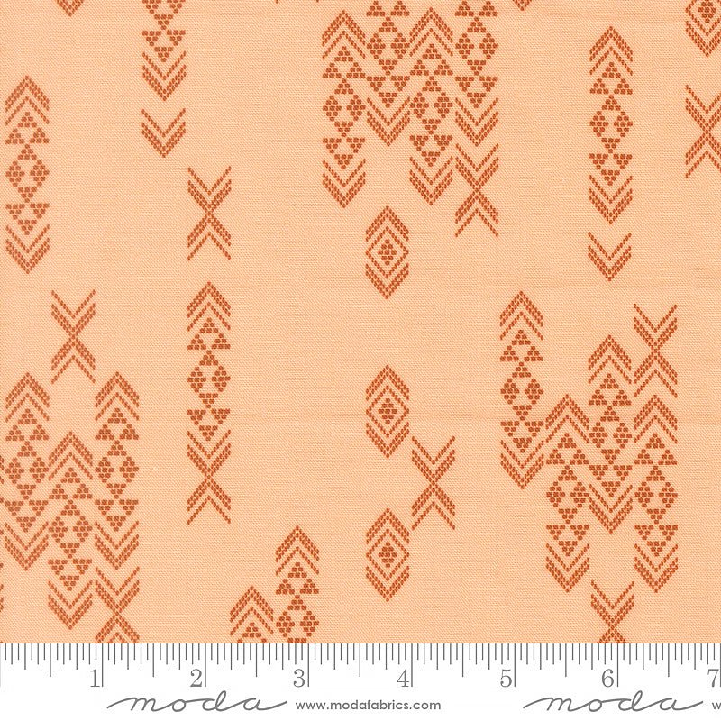 Flora & Thread Embellished Stripes Peach - Moda from Fort Worth Fabric Studio