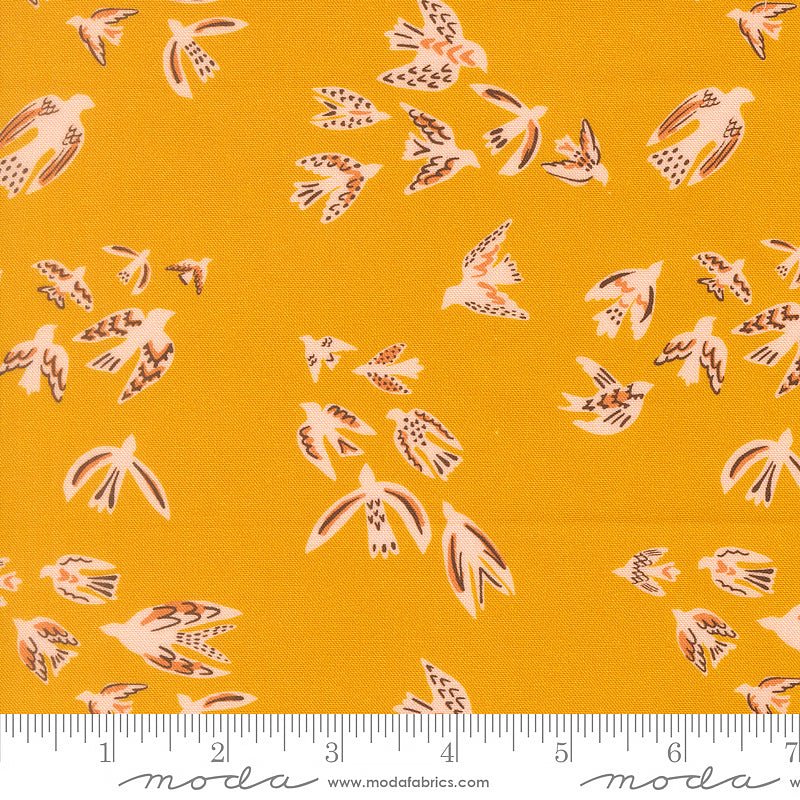 Flora & Thread On A Wing Golden - Moda from Fort Worth Fabric Studio