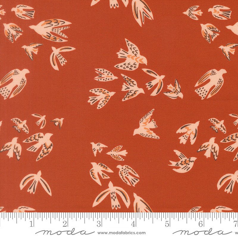 Flora & Thread On A Wing Spice - Moda from Fort Worth Fabric Studio