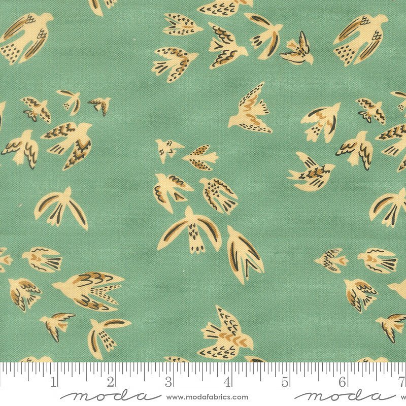 Flora & Thread On A Wing Teal - Moda from Fort Worth Fabric Studio