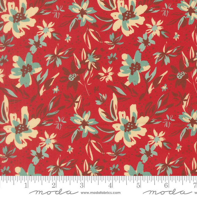 Flora & Thread Petal Florals Brick - Moda from Fort Worth Fabric Studio
