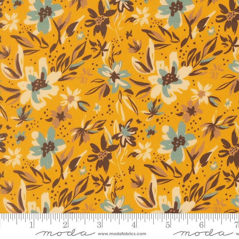 Flora & Thread Petal Florals Golden - Moda from Fort Worth Fabric Studio