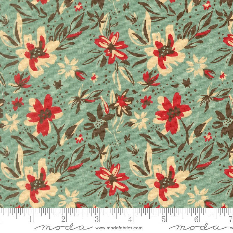 Flora & Thread Petal Florals Teal - Moda from Fort Worth Fabric Studio