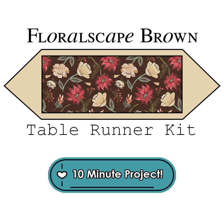 Floralscape Brown Table Runner Kit Wilmington - Wilmington Prints from Fort Worth Fabric Studio