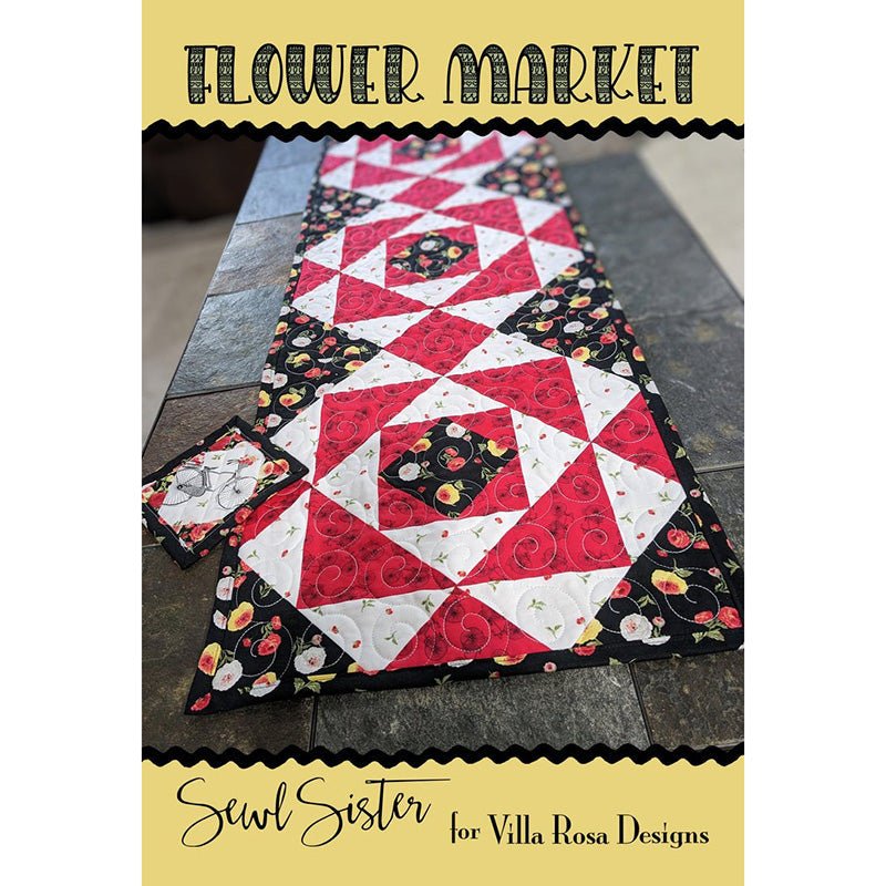 Flower Market Table Runner Pattern PDF Download - Villa Rosa Designs from Fort Worth Fabric Studio