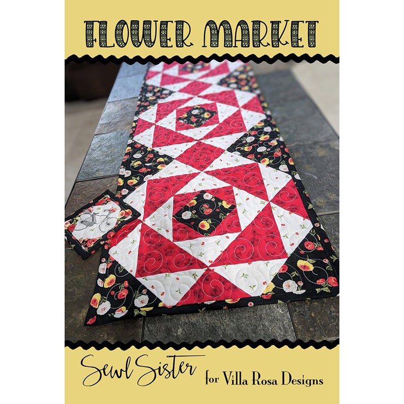 Flower Market Table Runner Pattern - Villa Rosa Designs from Fort Worth Fabric Studio